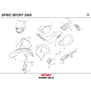 Kappen - Beplating Rieju Spike rood 2007 2-takt