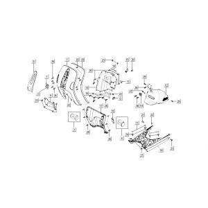 Kappen - Beplating voorzijde en midden Kymco New Sento 50i 4-takt goud