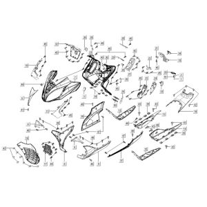 Kappen - Beplating voorzijde Kymco Xciting 400i Geel