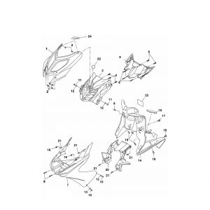 Kappen - Beplating Yamaha Aerox 4-takt 2014