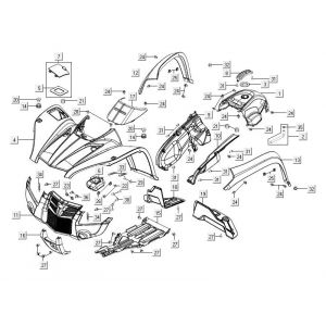Kappen - Beplating voorzijde Kymco MXU 500