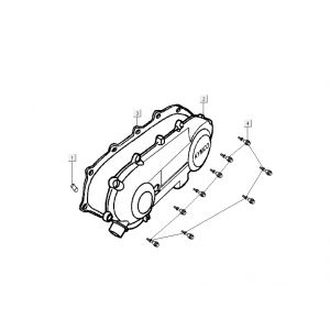 Carterdeksel Kymco Super9 50 2-takt AC oud model matzwart geel