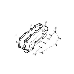 Carterdeksel Kymco Super9 50 2-takt AC oud model zwart geel