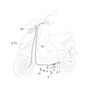 Kilometertellerkabel - Achterremkabel Piaggio Zip 2000 4-takt AC