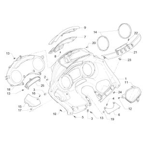 Kilometerteller - Cockpit Piaggio MP3 300 ie LT Business - Sport (met en zonder ABS) 2016-2018