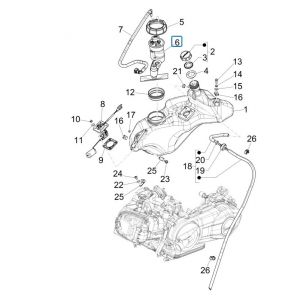 Benzinetank - Tankvlotter - Benzinepomp Vespa Sprint 125 3V IE ABS