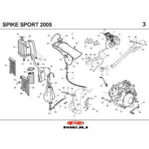 Radiateur - Koeling - Benzinetank- Uitlaat Rieju Spike rood 2007 2-takt