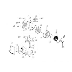 Ontsteking - Stator - Vliegwiel - Koelkappen Kymco New Dink 4-takt zwart metallic