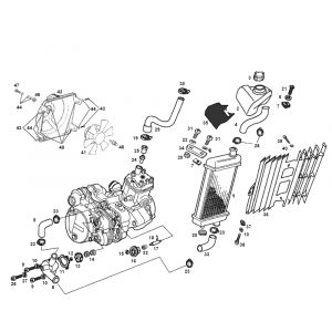 Radiateur - Koeling - Waterpomp Derbi Senda R oud model