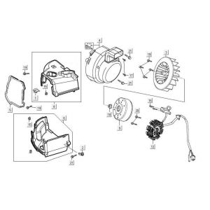 Ontsteking - Stator - Vliegwiel - Koelkappen Kymco Maxxer 90 Zwart
