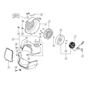 Ontsteking - Stator - Vliegwiel - Koelkappen Kymco Vitality 50 4-takt AC antraciet