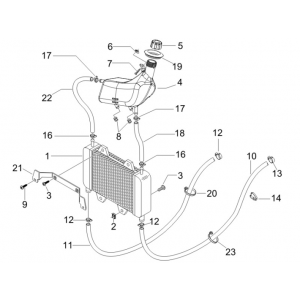 Radiateur - Koelslangen - Koelvloeistoftank Gilera Runner 50 SP 50 2-takt LC 2010-2017