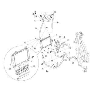 Radiateur - Koelslangen - Koelvloeistoftank Piaggio Beverly 125 RST 4V Euro 3 2010-2015