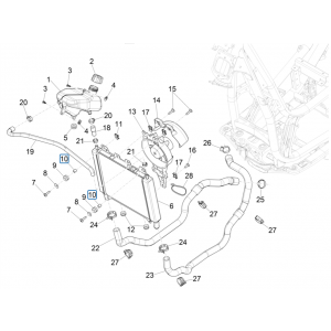 Radiateur - Koelslangen - Koelvloeistoftank Piaggio Beverly 300 HPE 4V ABS Euro 5 2021-2022