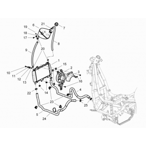 Radiateur - Koelslangen - Koelvloeistoftank Piaggio Beverly 350 Sport Touring Euro 3 2013-2014