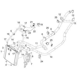 Radiateur - Koelslangen - Koelvloeistoftank Piaggio MP3 300 LT Sport 2009-2014