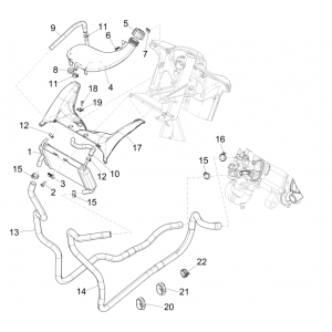 Radiateur - Koelslangen - Koelvloeistoftank Piaggio NRG Power 50 2-takt LC Euro 4
