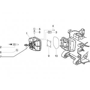 Cilinderkop - Bougie Piaggio NRG Power DD 50 2-takt LC 2007-2017
