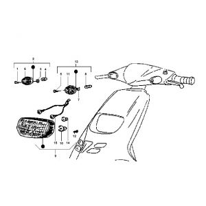 Koplamp- Knipperlichten voorzijde Piaggio Typhoon 50 2-takt AC 1998-2005