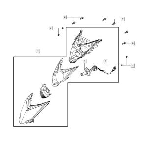 Koplamp Agility 16+ 125 Mat Metallic Silver