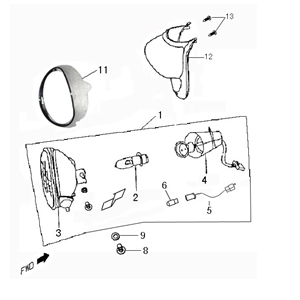 Koplamp BTC Old Classic mat antraciet