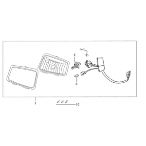 Koplamp China Classic S flat mat antraciet