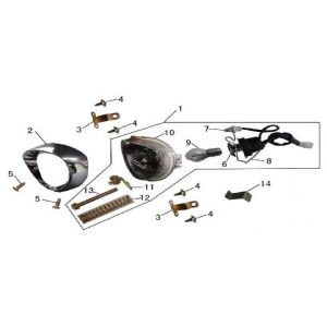 Koplamp China GT wit