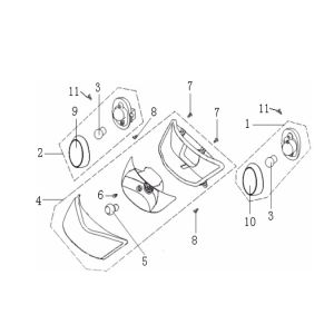 Koplamp Generic Cracker 50 2-takt zwart 2010 25