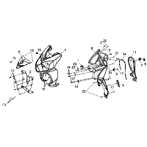 Voorkap - Beenschild Sym Jet 4 (BU289) blue