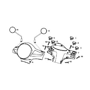 Stuurkappen - Stuurschakelaars - Spiegels Sym Fiddle White WH8018P