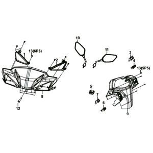 KOPLAMPKAP Sym orbit III E4 Black