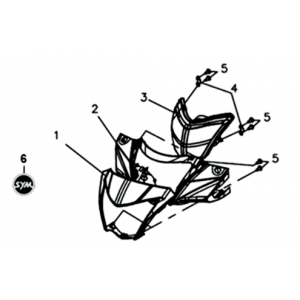 Koplampkap/ tellerbekleding/ spiegels Sym Symphony ST 200I White (WH-006)