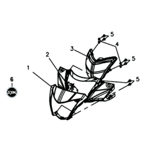 Koplampkap/ tellerbekleding/ spiegels Sym Symphony ST 200I Black/ Silver (BK-001C/S-882U)