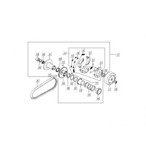 Koppeling - Variateur - V-snaar Kymco Grand Dink 2-takt Zilver