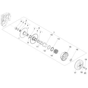 Koppeling - Koppelingshuis Piaggio Liberty 125 IGET 3V IE ABS Euro 4 2015-2019