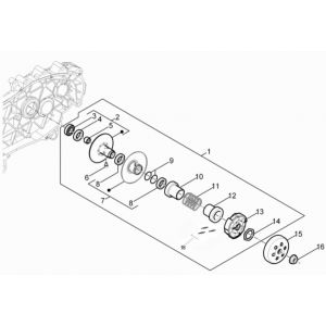 Koppeling - Koppelingshuis Piaggo Zip 50 4-takt IGET 3V Euro 4