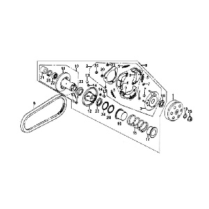 Koppeling - Koppelingshuis - V-snaar Sym Orbit (BU289) blue