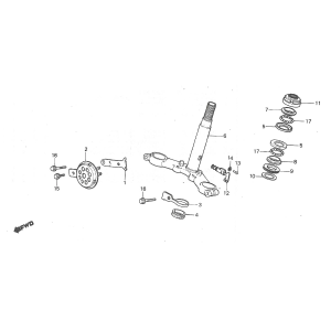 Kroonstuk - Balhhofdstel - Claxon Honda MT50