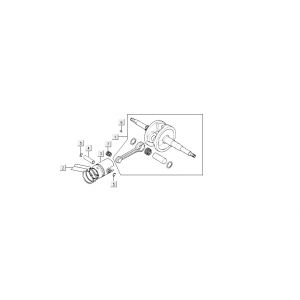 Krukas - Zuiger Kymco Dink AC 2-takt Zilver