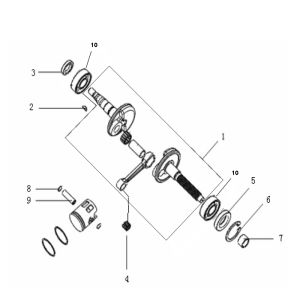 Krukas - Zuiger Generic Cracker 50 2-takt zwart 2010 25