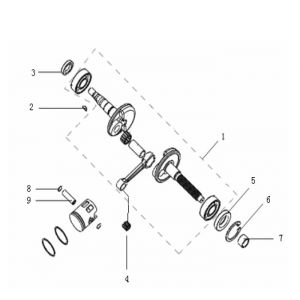 Krukas - Zuiger Generic Xor Stroke 50 2-takt 2009