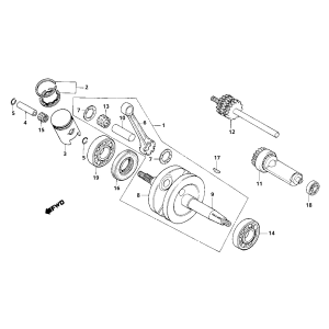 Krukas - Zuiger Honda MB/MT/MTX 50