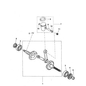 Krukas - Zuiger Yamaha Bw's 2-takt