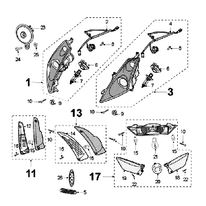 Koplamp - Achterlicht - Knipperlichten Peugeot Jet Force 50 2-takt LC wit