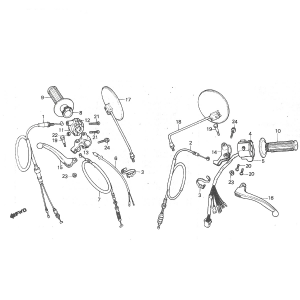 Remhendels - Handvatten - Spiegels - Kabels Honda MT50