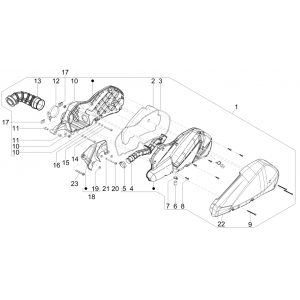 Luchtfilter Piaggio Beverly 125 RST 4V Euro 3 2010-2015