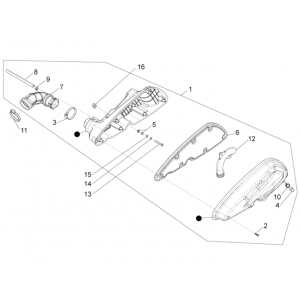 Luchtfilter Piaggio Beverly 350 Sport Touring Euro 3 2013-2014