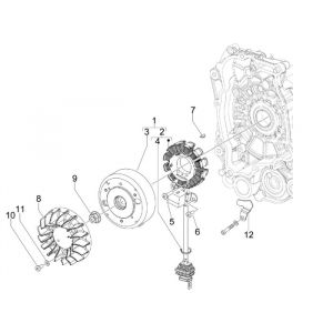 Ontsteking - Stator - Vliegwiel Piaggio Liberty 50 2-takt AC