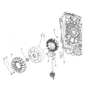 Ontsteking - Stator - Vliegwiel Piaggio Fly 50 2-takt AC