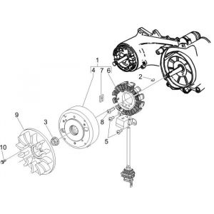 Ontsteking - Stator - Vliegwiel Piaggio Fly 50 4-takt AC